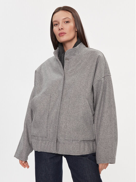 Noisy May Преходно яке Halston 27029328 Сив Relaxed Fit цвят на ниска цена