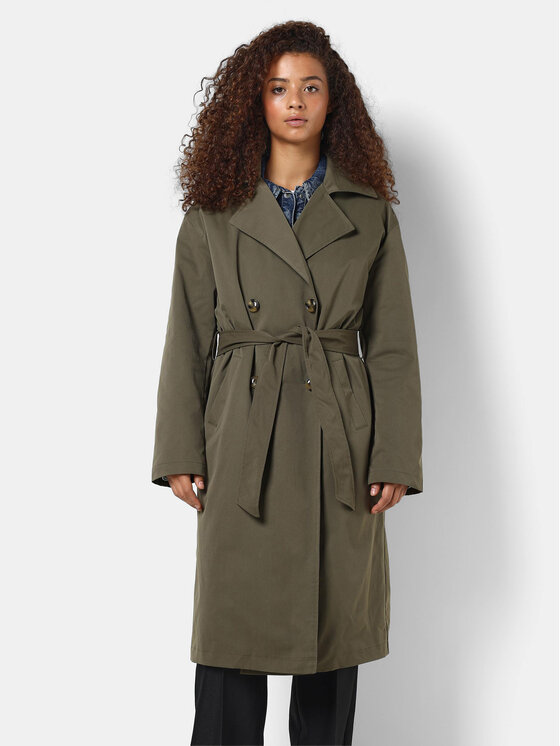 Noisy May Тренч Manya 27028990 Зелен Regular Fit цвят на ниска цена