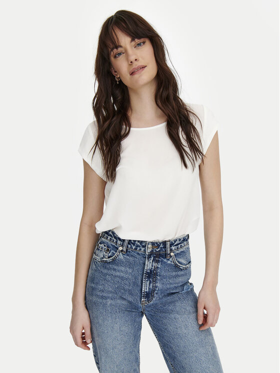 ONLY Блуза 15142784 Бял Regular Fit цвят на ниска цена