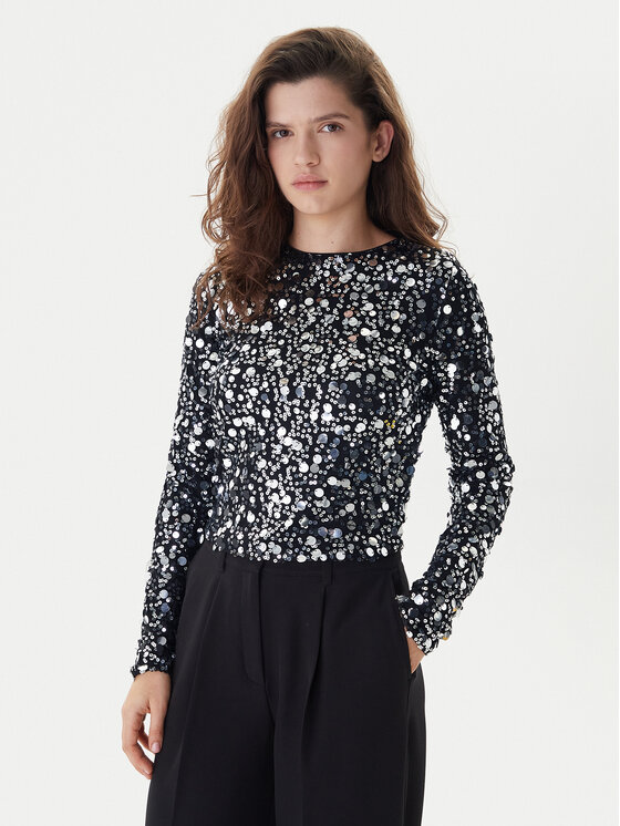 ONLY Блуза Catina 15358382 Черен Slim Fit цвят на ниска цена