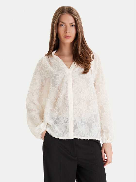 ONLY Блуза Korsa 15360837 Бежов Oversize цвят на ниска цена