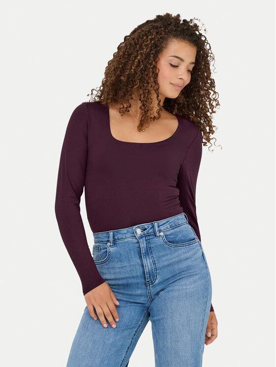 ONLY Блуза Lea 15302647 Виолетов Slim Fit цвят на ниска цена