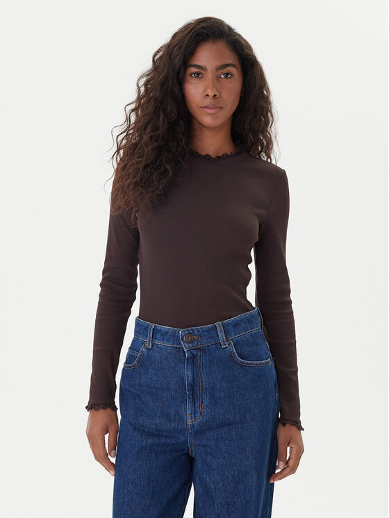 ONLY Блуза Leslie 15277888 Кафяв Regular Fit цвят на ниска цена