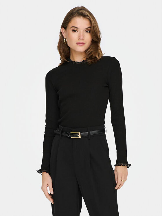 ONLY Блуза Leslie 15277888 Черен Regular Fit цвят на ниска цена