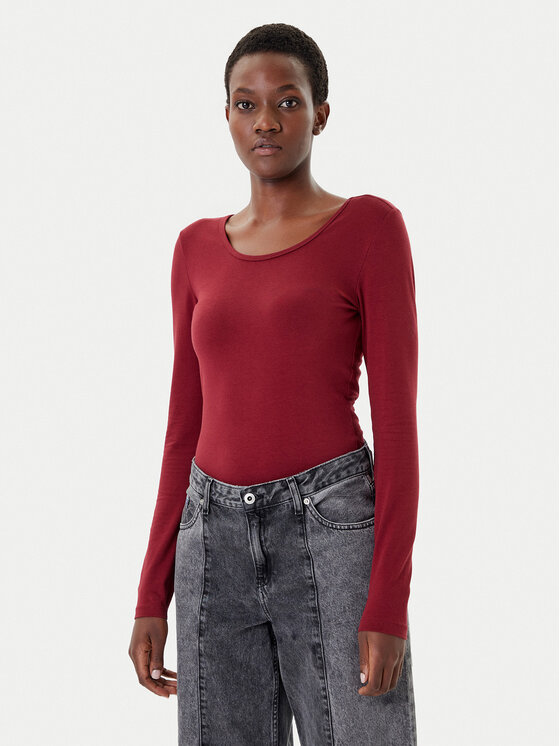 ONLY Блуза Live Love 15204712 Бордо Stretch Fit цвят на ниска цена