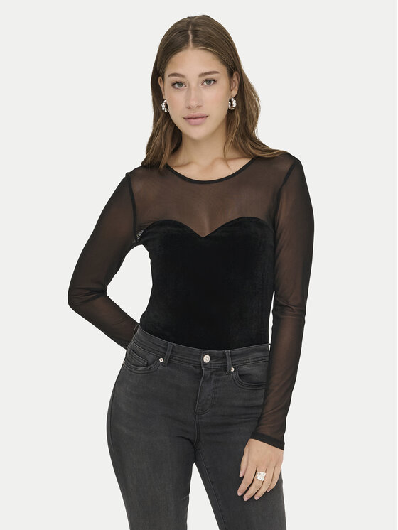 ONLY Блуза Smooth 15360668 Черен Slim Fit цвят на ниска цена