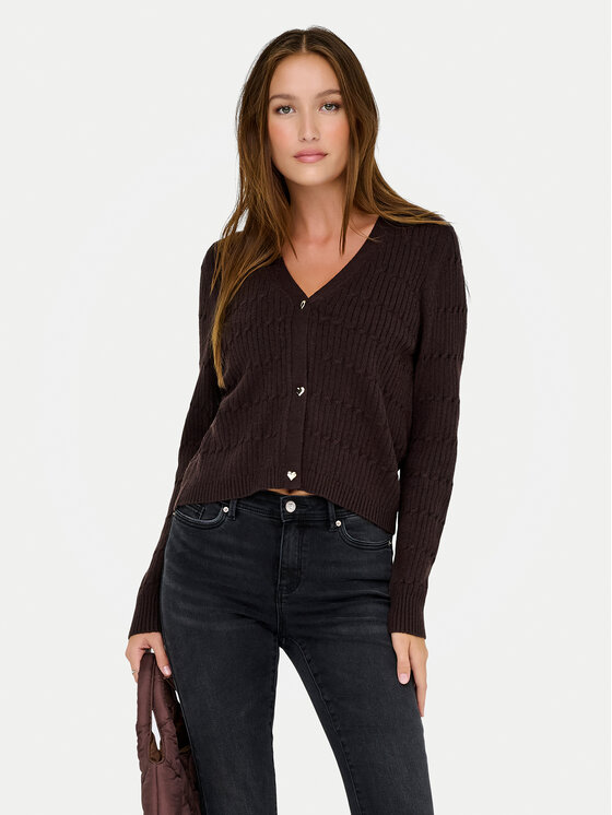ONLY Кардиган Katia 15310902 Кафяв Regular Fit цвят на ниска цена