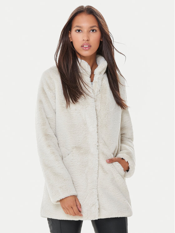 ONLY Кожено палто Vida 15164600 Бежов Regular Fit цвят на ниска цена