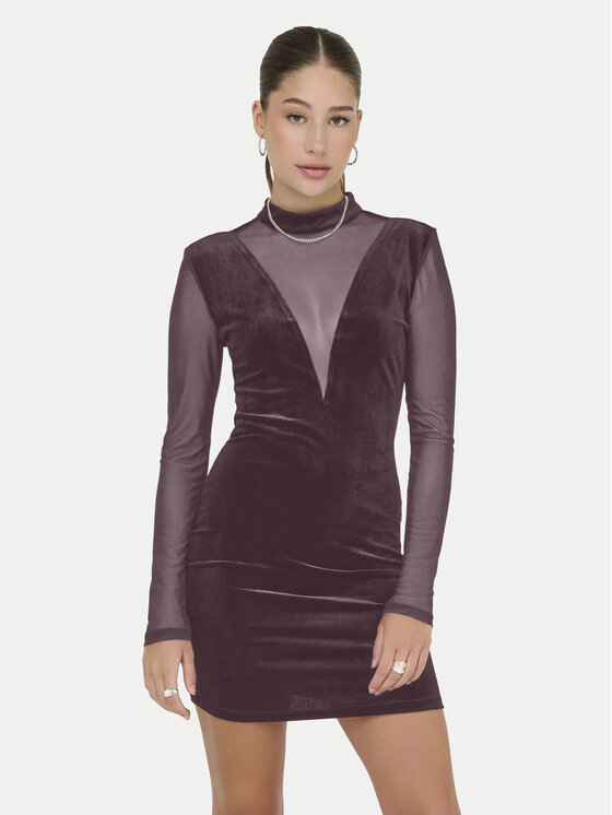 ONLY Коктейлна рокля Smooth 15360667 Виолетов Slim Fit цвят на ниска цена