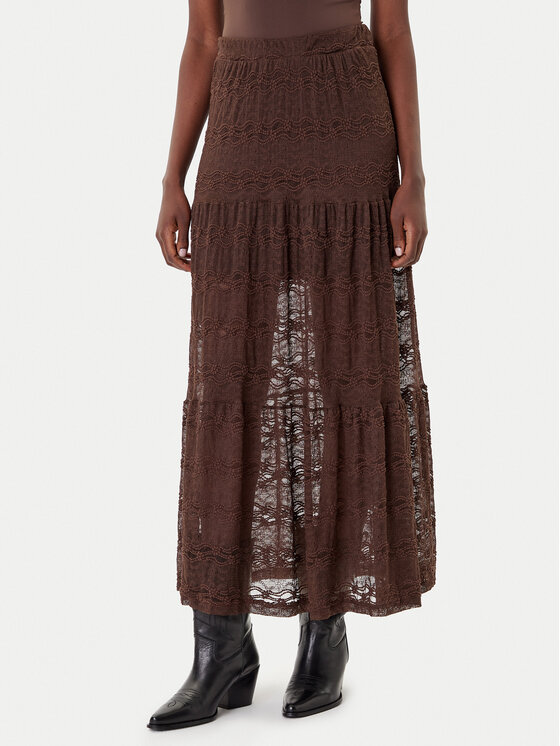 ONLY Макси пола Luna 15353206 Кафяв Regular Fit цвят на ниска цена