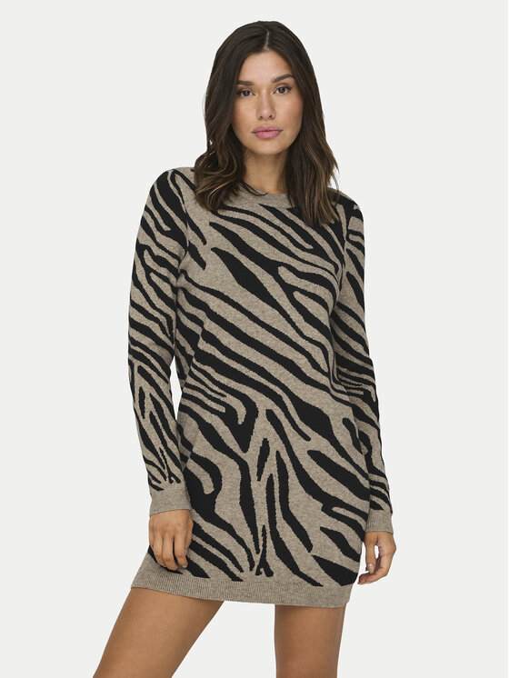 ONLY Плетена рокля Jenni 15321988 Кафяв Regular Fit цвят на ниска цена