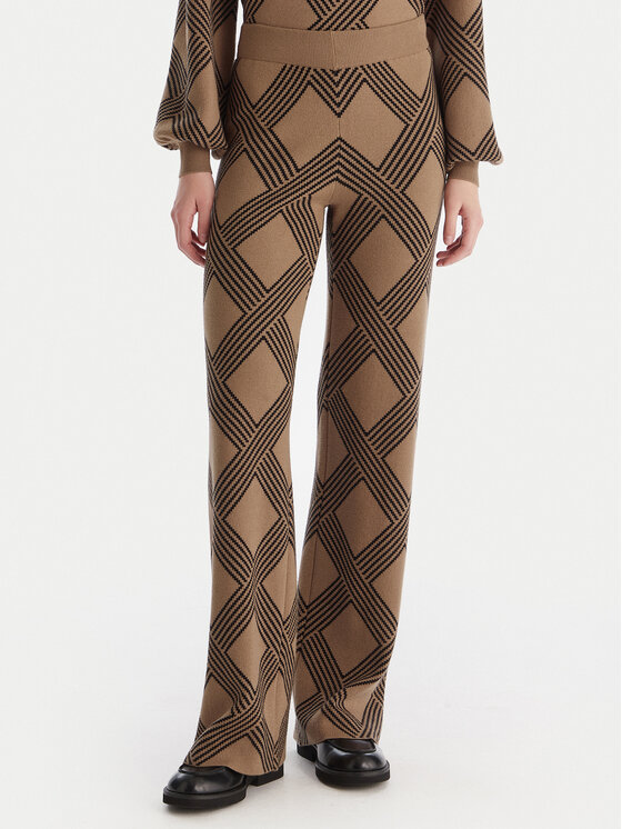 ONLY Плетени панталони Anny 15327634 Бежов Loose Fit цвят на ниска цена