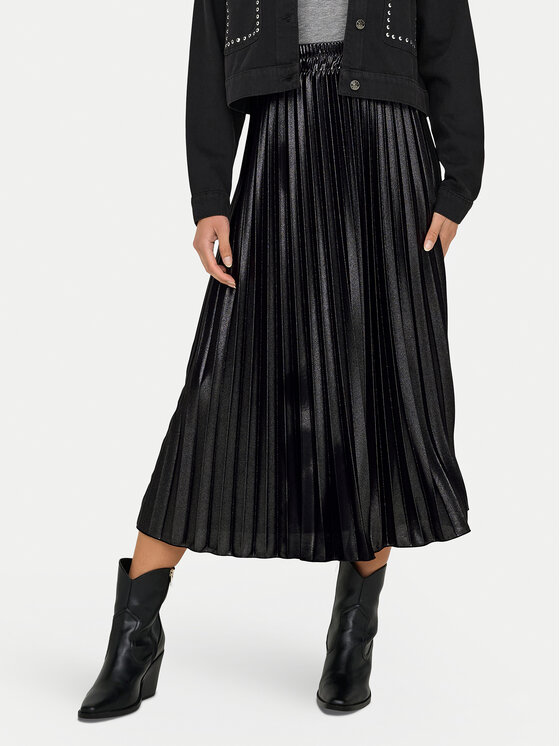 ONLY Плисирана пола Lyon 15330727 Черен Regular Fit цвят на ниска цена