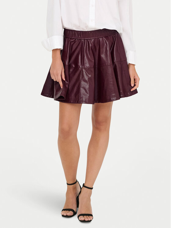 ONLY Пола от имитация на кожа Jacky 15355512 Виолетов Regular Fit цвят на ниска цена