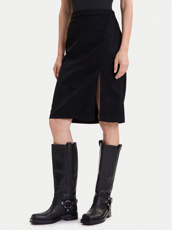 ONLY Пола от имитация на кожа Loline 15357433 Черен Regular Fit цвят на ниска цена