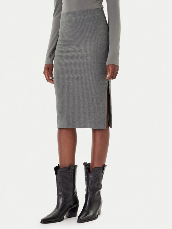 ONLY Пола тип молив Emma 15233600 Сив Slim Fit цвят на ниска цена