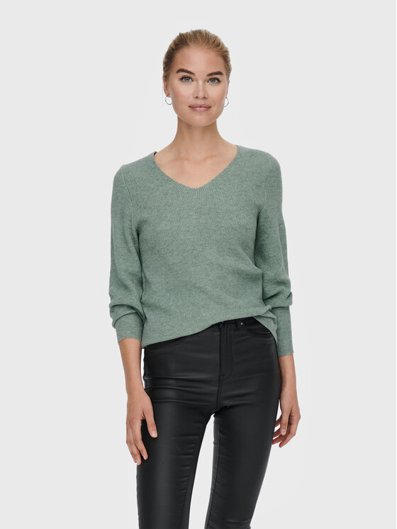 ONLY Пуловер Atia 15230147 Зелен Regular Fit цвят на ниска цена