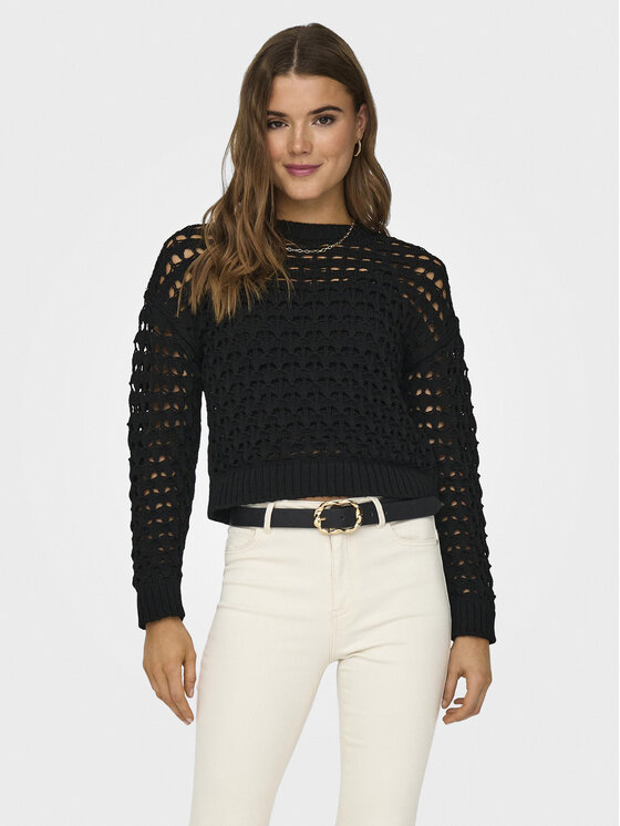 ONLY Пуловер Linda 15311772 Черен Regular Fit цвят на ниска цена