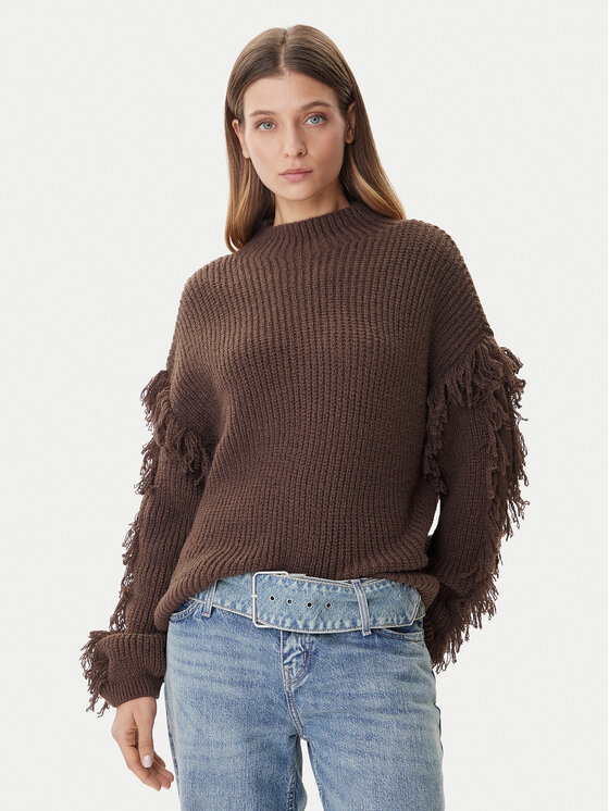 ONLY Пуловер Molly 15363467 Кафяв Regular Fit цвят на ниска цена