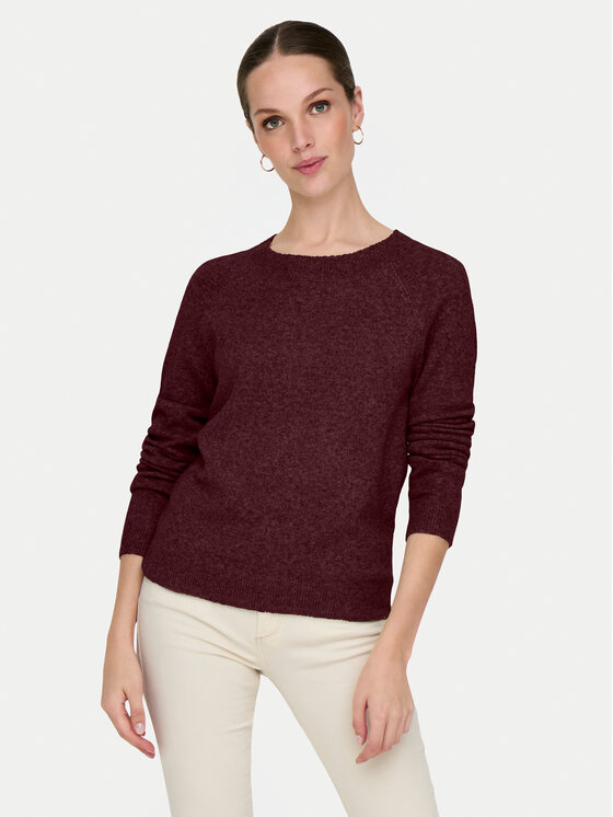ONLY Пуловер Rica 15204279 Бордо Regular Fit цвят на ниска цена