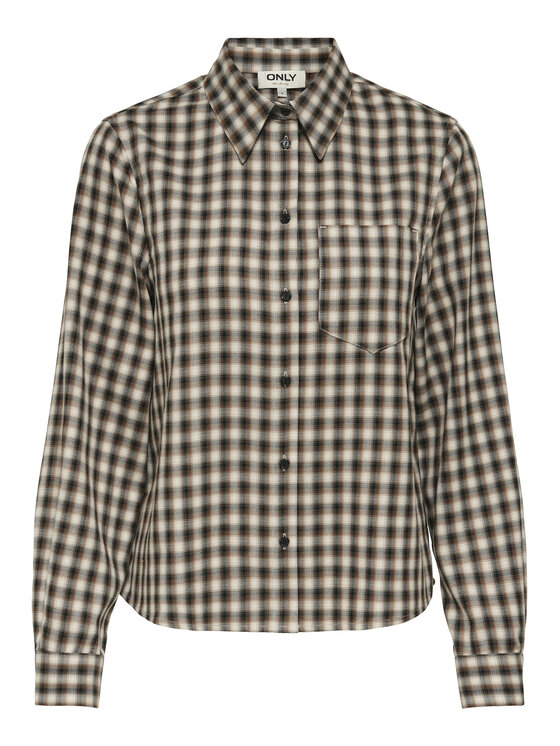 ONLY Риза Liva 15355446 Бежов Regular Fit цвят на ниска цена