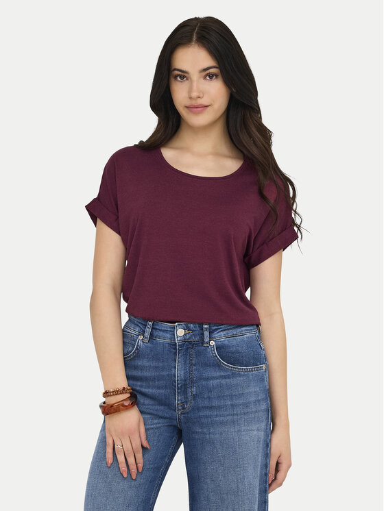 ONLY Тишърт Moster 15106662 Бордо Regular Fit цвят на ниска цена