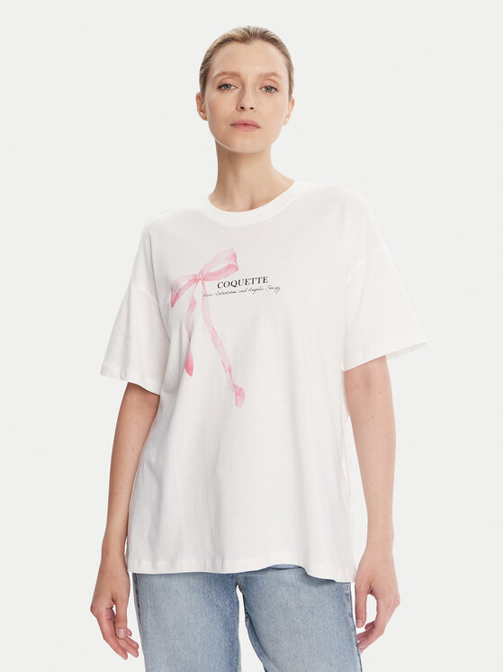 ONLY Тишърт Vivvi 15346761 Бял Regular Fit цвят на ниска цена