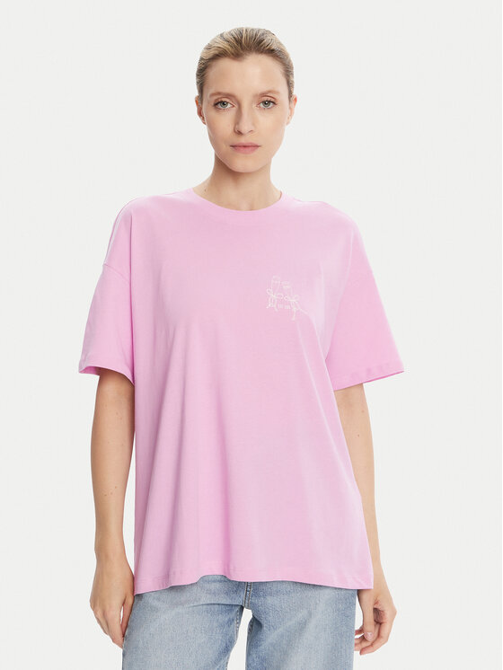 ONLY Тишърт Vivvi 15346761 Розов Regular Fit цвят на ниска цена