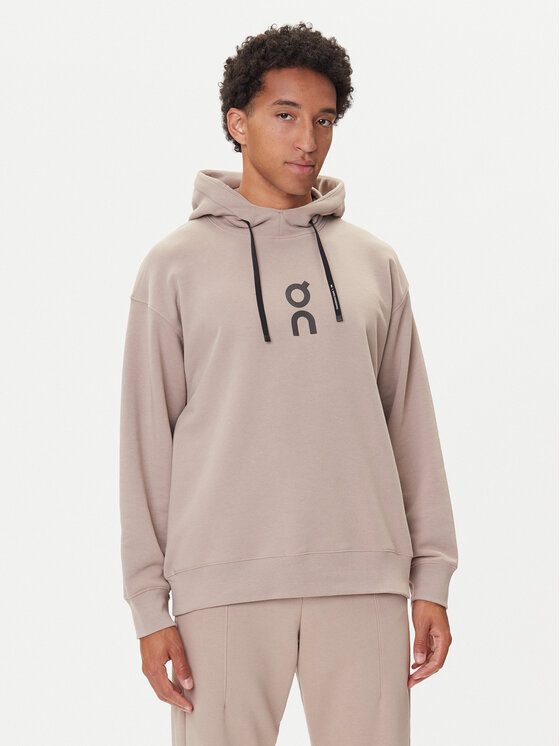 On Суитшърт Club Hoodie 1ME1003 Бежов Relaxed Fit цвят на ниска цена