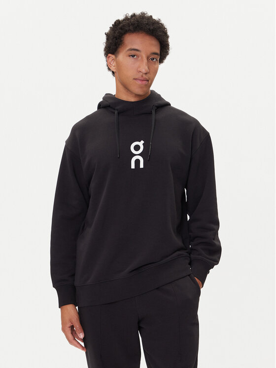 On Суитшърт Club Hoodie 1ME1003 Черен Relaxed Fit цвят на ниска цена