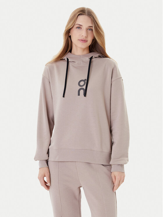 On Суитшърт Club Hoodie 1WE1004 Бежов Relaxed Fit цвят на ниска цена