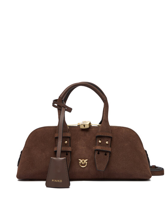 PINKO Дамска чанта Bowling Bag Baguette AI 25-26 PLTT 105334 A2JH Кафяв цвят на ниска цена