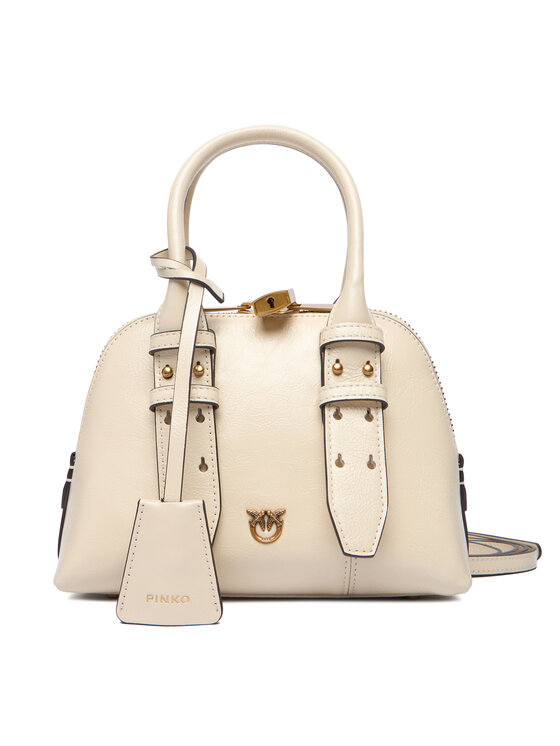 PINKO Дамска чанта Bowling Bag Zip Mini AI 25-26 PLTT 105333 A0QO Екрю цвят на ниска цена