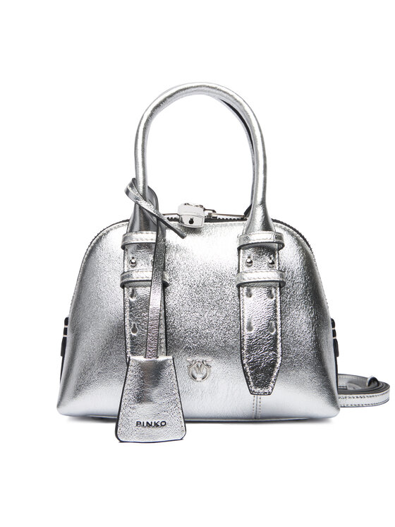 PINKO Дамска чанта Bowling Bag Zip Mini AI 25-26 PLTT 105333 A0QO Сребрист цвят на ниска цена