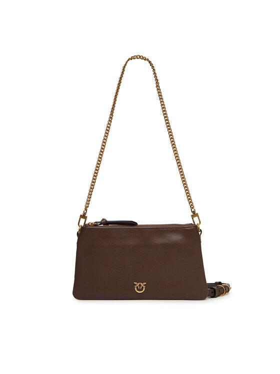 PINKO Дамска чанта Double Mini Al 25-26 PLTT 105359 A0QO Кафяв цвят на ниска цена