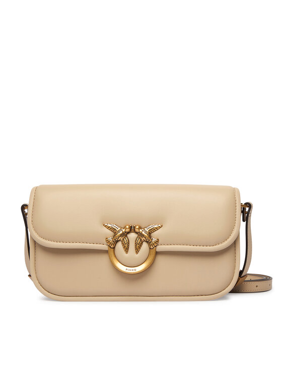 PINKO Дамска чанта Love Box Baguette Al 25-26 PLTT 105083 A26L Бежов цвят на ниска цена