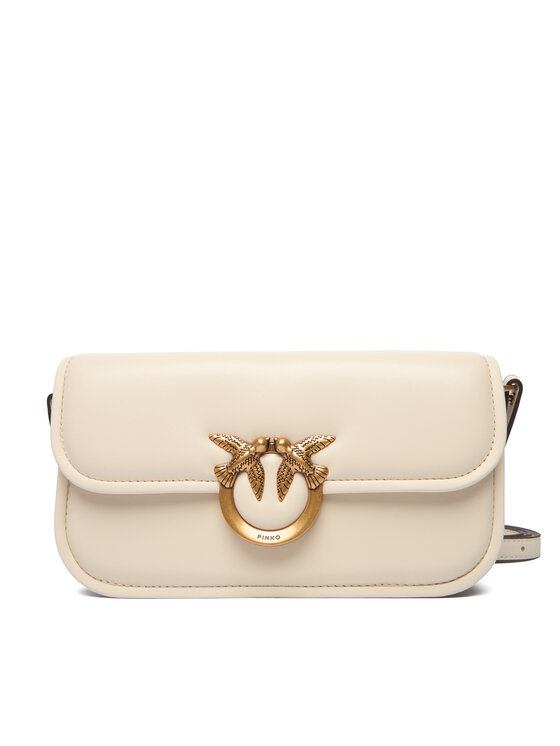 PINKO Дамска чанта Love Box Baguette Al 25-26 PLTT 105083 A26L Екрю цвят на ниска цена