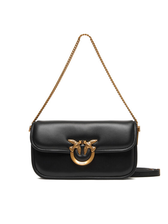 PINKO Дамска чанта Love Box Baguette Al 25-26 PLTT 105083 A26L Черен цвят на ниска цена