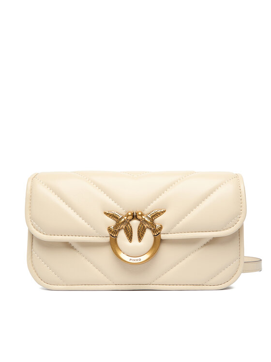 PINKO Дамска чанта Love Box Baguette Al 25-26 PLTT 105083 A2W2 Екрю цвят на ниска цена