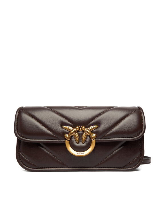 PINKO Дамска чанта Love Box Baguette Al 25-26 PLTT 105083 A2W2 Кафяв цвят на ниска цена