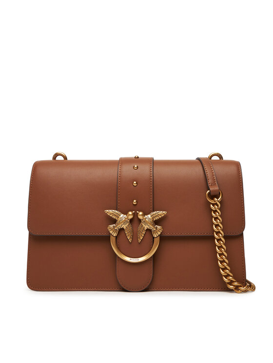 PINKO Дамска чанта Love One Classic ST.CL Al 25-26 PLTT 105857 A0F1 Кафяв цвят на ниска цена