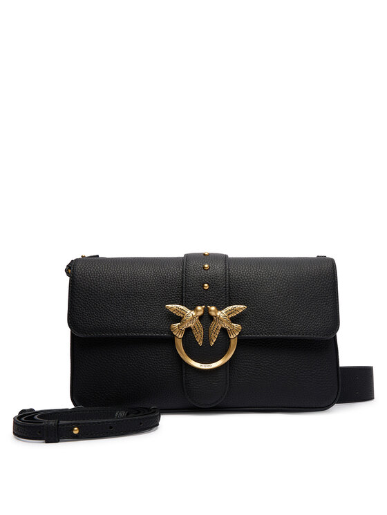 PINKO Дамска чанта Love One Classic Slouchy Fl PLTT 104524 A2OX Черен цвят на ниска цена