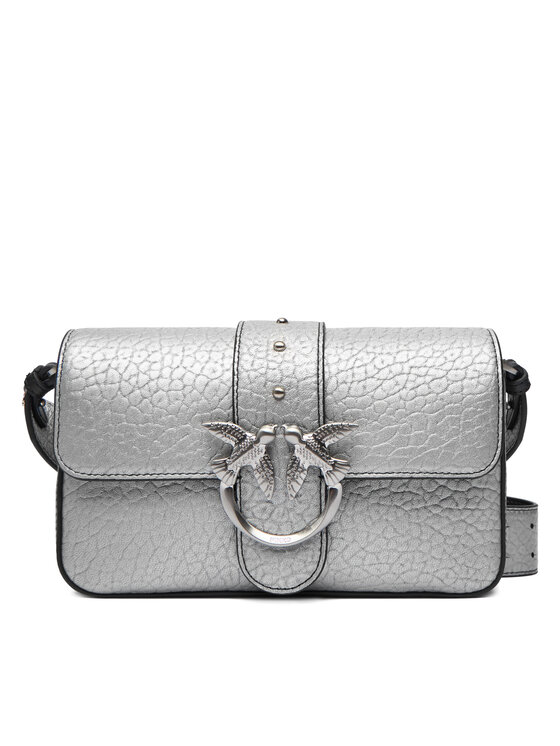 PINKO Дамска чанта Love One Mini Slouchy Fl AI 25-26 PLTT 104340 A2JT Сребрист цвят на ниска цена