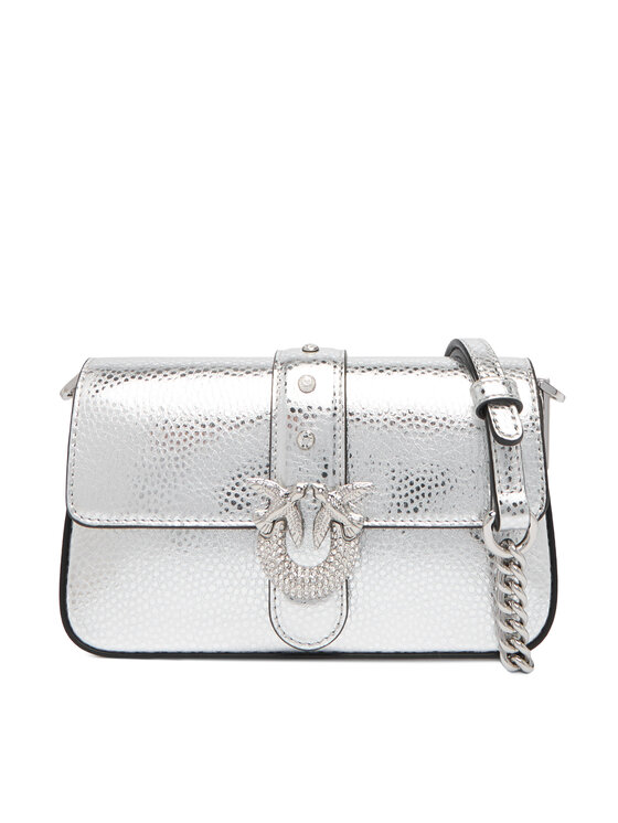 PINKO Дамска чанта Love One Slouchy Baby AI 25-26 PCPL 105353 A2WD Сребрист цвят на ниска цена