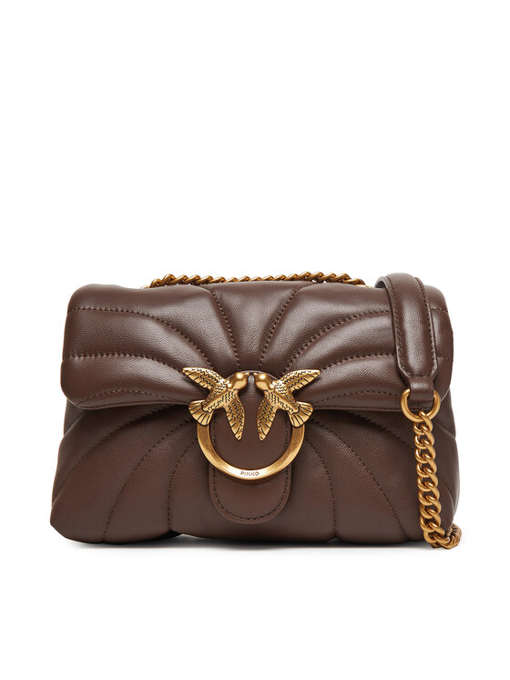 PINKO Дамска чанта Love Puff Mini Cl AI 24-25 PLTT 100039 A1EX Кафяв цвят на ниска цена