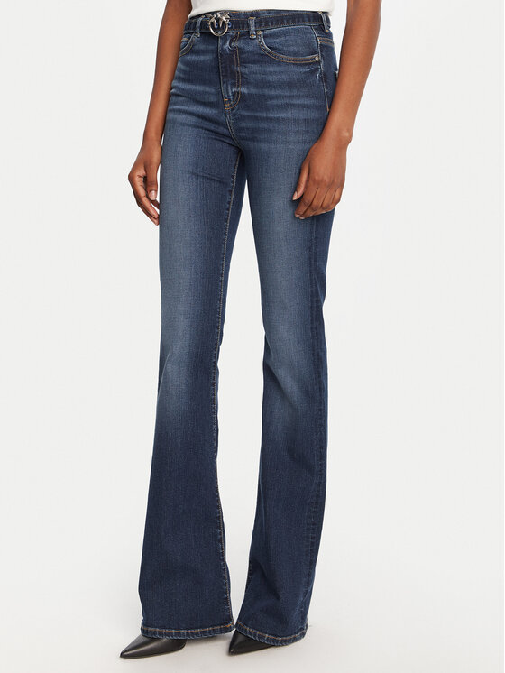 PINKO Дънки Flora Flare 100166 A2RX Тъмносин Regular Fit цвят на ниска цена