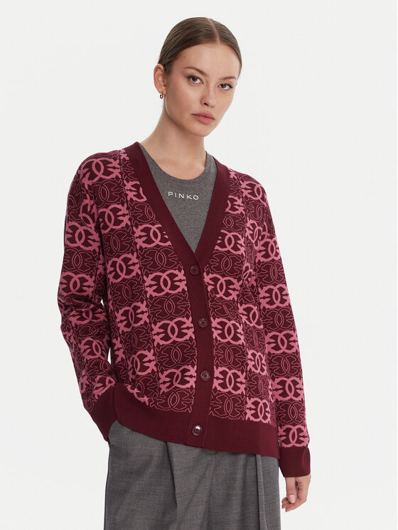 PINKO Кардиган Half Breed 106042 A2YD Бордо Regular Fit цвят на ниска цена