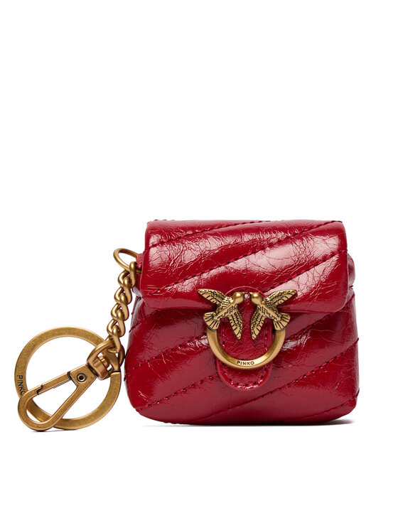 PINKO Ключодържател Airpods Love Puff Microfiber Shiny Calf AI 25-26 PCPL 105869 A370 Червен цвят на ниска цена
