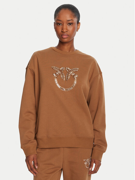 PINKO Суитшърт Nelly 100534 A2RO Кафяв Regular Fit цвят на ниска цена
