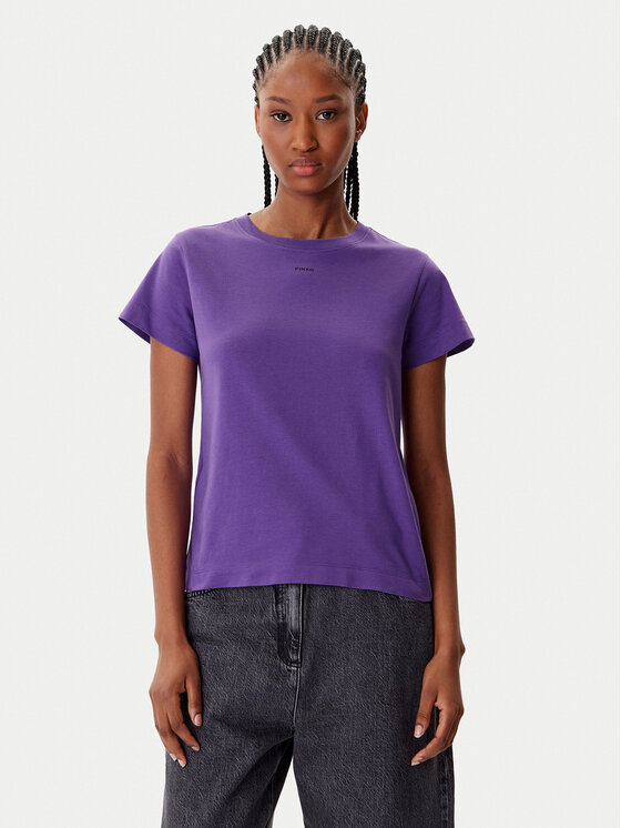 PINKO Тишърт Basico 100373 A2RE Виолетов Regular Fit цвят на ниска цена